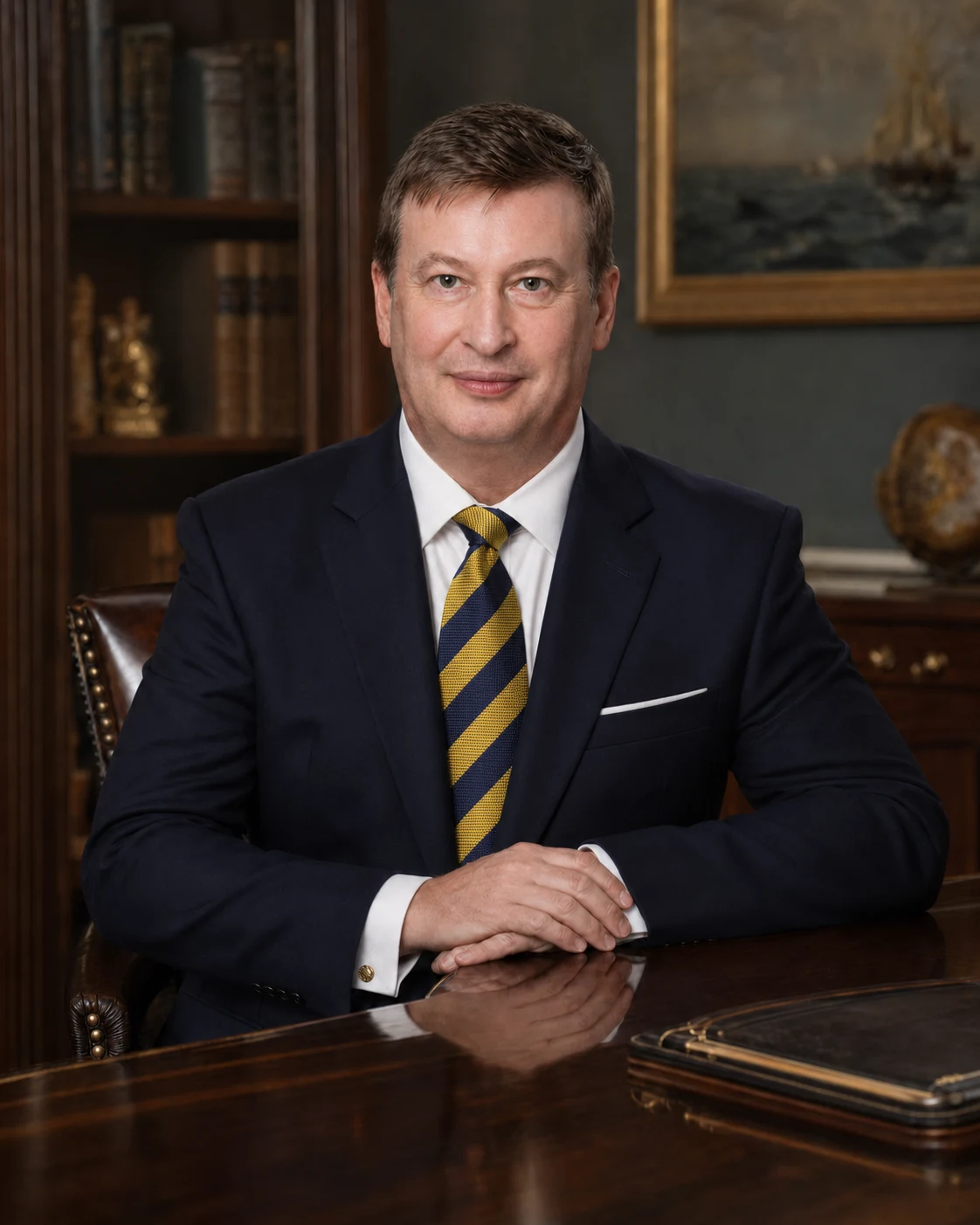 Portrait of Steven Windmill in a library setting